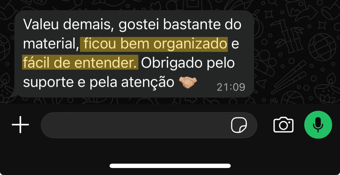 Relato de cliente após a sessão
