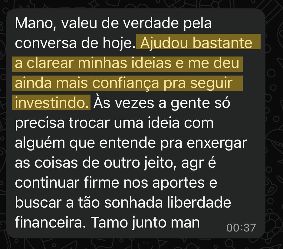 Relato de cliente após a sessão